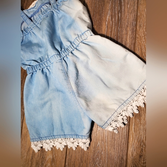 DKNY toddler girls denim color faded shorts jumpsuit Size 2T - Picture 6 of 11